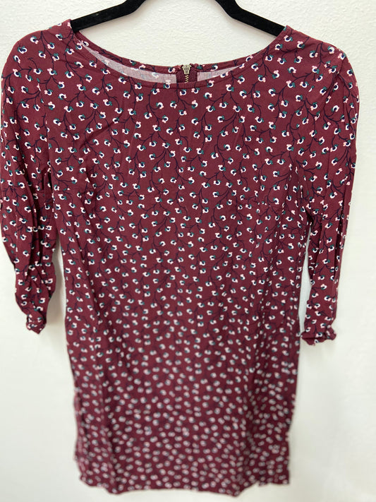 WOMENS OLD NAVY XS DRESS BURGAND FLORAL