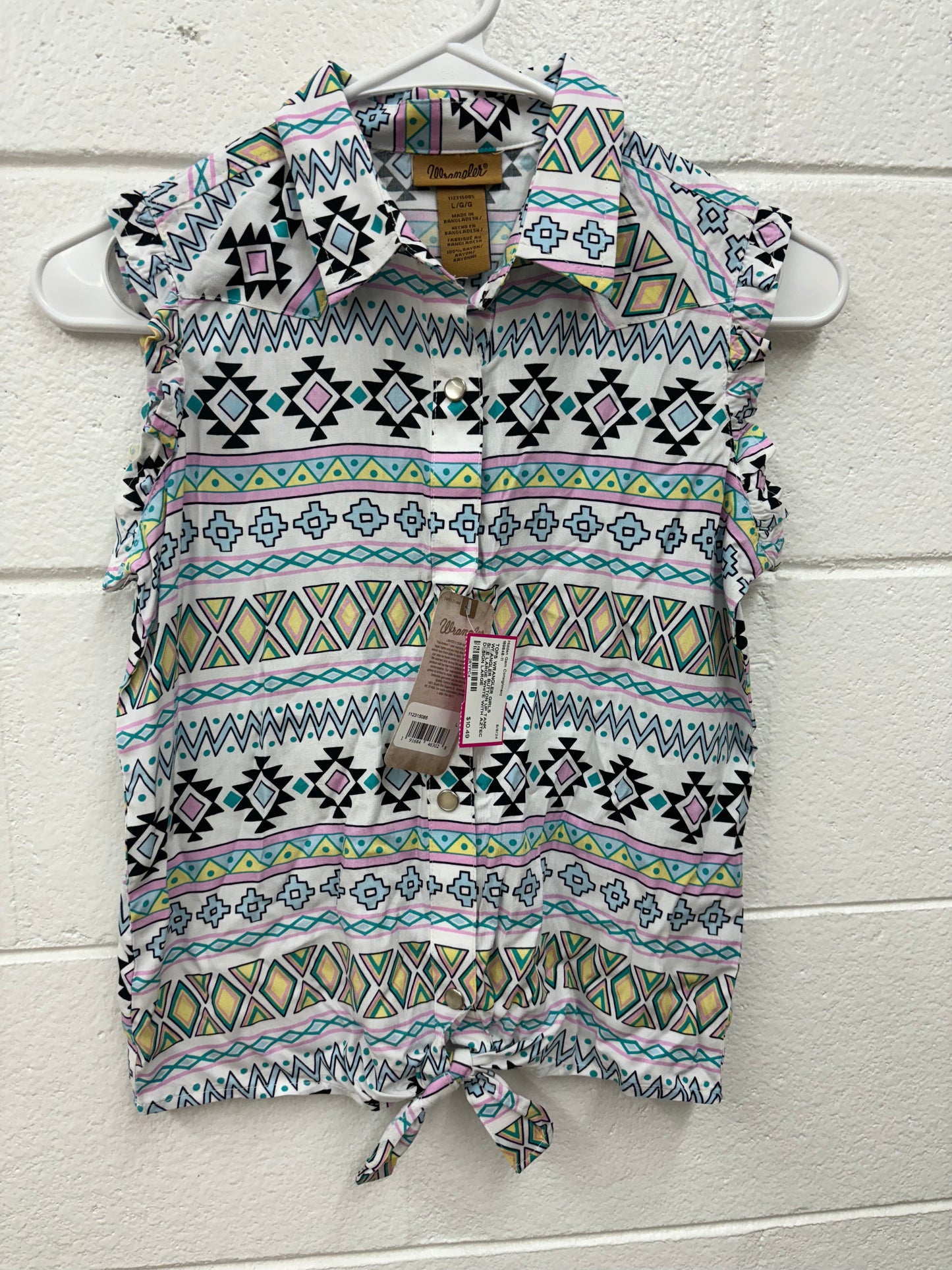 GIRLS WRANGLER BUTTON UP TANK SIZE LARGE