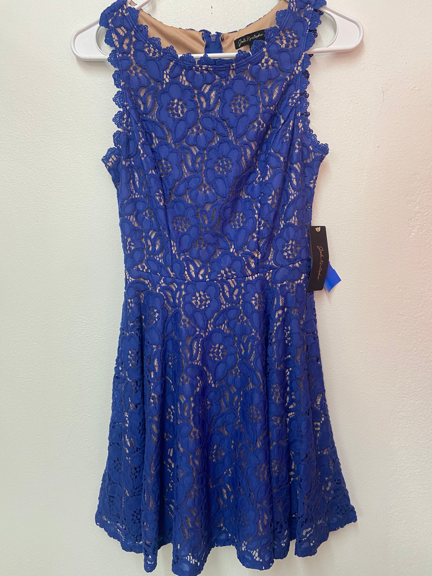 WOMENS JODI KRISTOPHER BLUE LACE DRESS 3